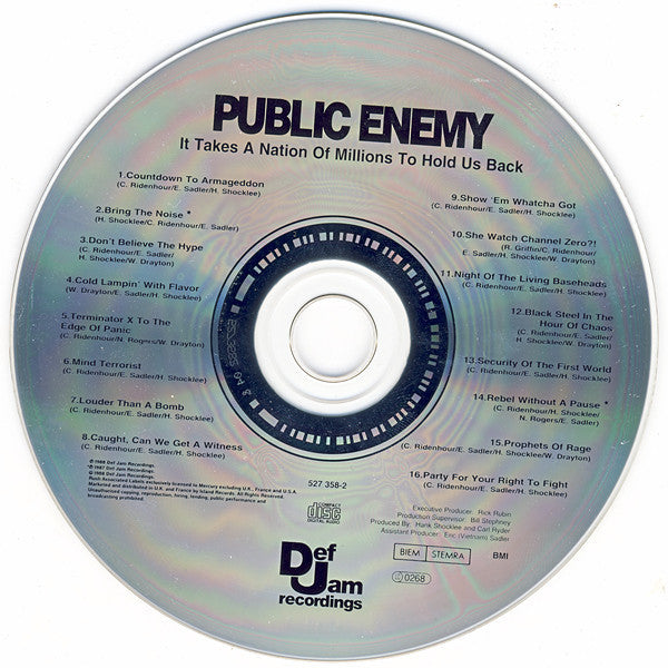 Public Enemy : It Takes A Nation Of Millions To Hold Us Back (CD, Album, RE, UK )