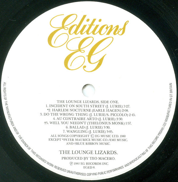 The Lounge Lizards* : The Lounge Lizards (LP, Album)