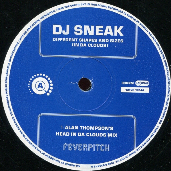 DJ Sneak : Different Shapes And Sizes (In Da Clouds) (12")