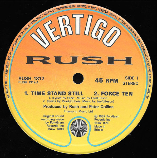 Rush : Time Stand Still (12", Single)