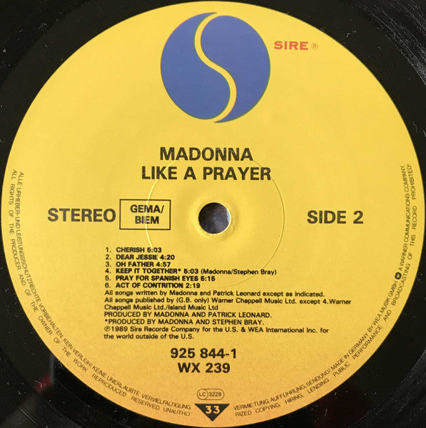 Madonna : Like A Prayer (LP, Album)