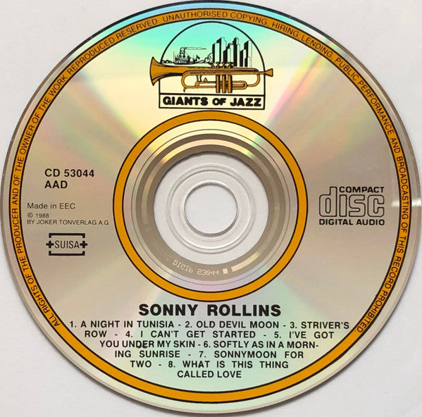 Sonny Rollins With Elvin Jones & Wilbur Ware : New York, Greenwich Village, Village Vanguard, November 3, 1957 (CD, Album)