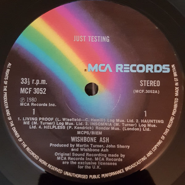 Wishbone Ash : Just Testing (LP, Album)