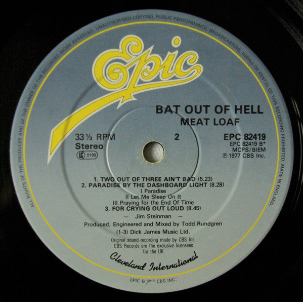 Meat Loaf : Bat Out Of Hell (LP, Album, RE)