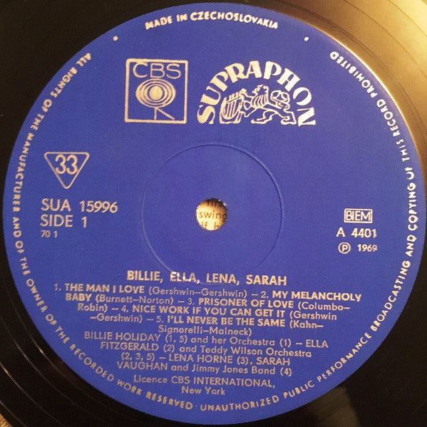 Various : Billie, Ella, Lena, Sarah (LP, Comp, Mono)