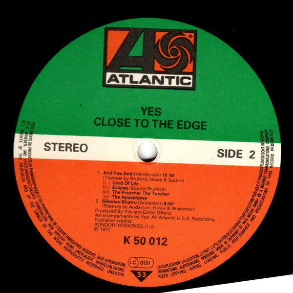 Yes : Close To The Edge (LP, Album, RE, Gat)