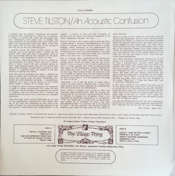 Steve Tilston : An Acoustic Confusion (LP, Album)