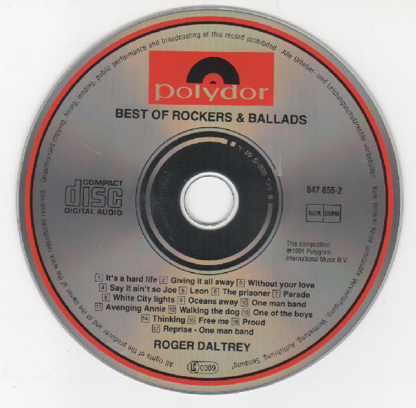 Roger Daltrey : Best Of Rockers & Ballads (CD, Comp)