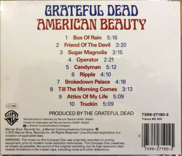 Grateful Dead* : American Beauty (CD, Album, RE, RP)