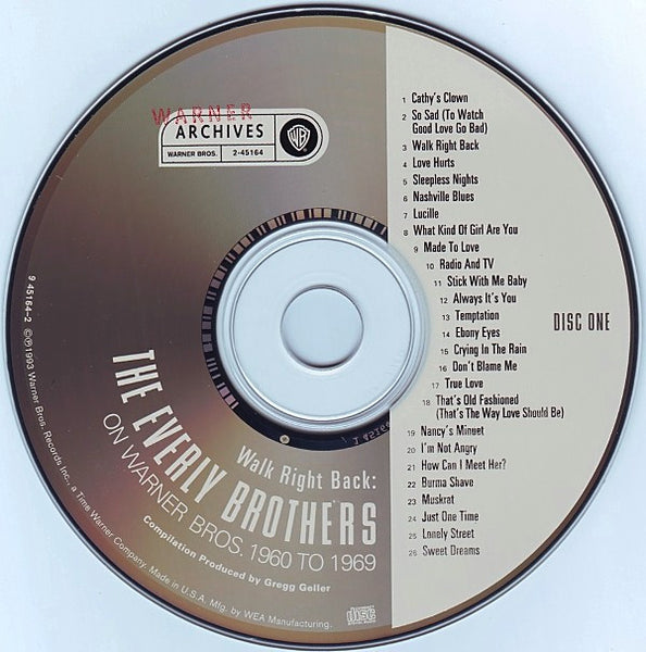 The Everly Brothers* : Walk Right Back: The Everly Brothers On Warner Bros. 1960 To 1969 (2xCD, Comp, Mono, RM)