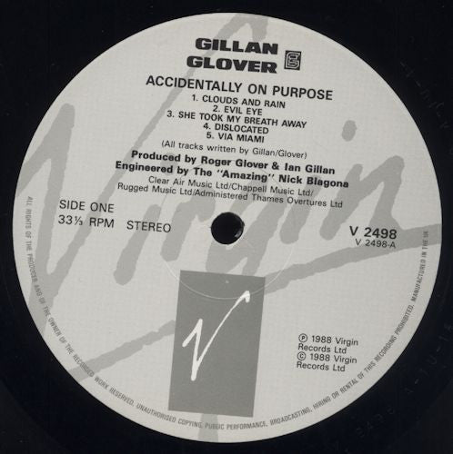 Gillan & Glover : Accidentally On Purpose (LP, Album)