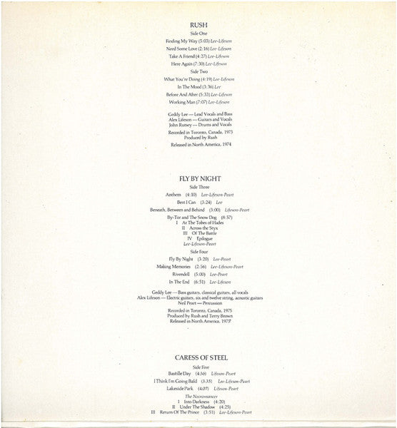 Rush : Archives (3xLP, Comp)