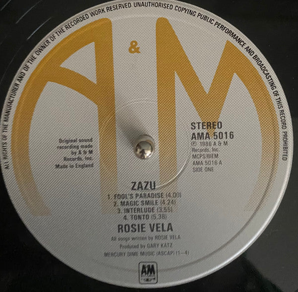 Rosie Vela : Zazu (LP, Album)
