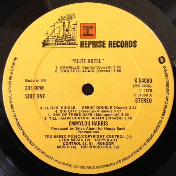 Emmylou Harris : Elite Hotel (LP, Album)