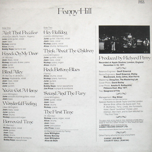 Fanny (2) : Fanny Hill (LP, Album)