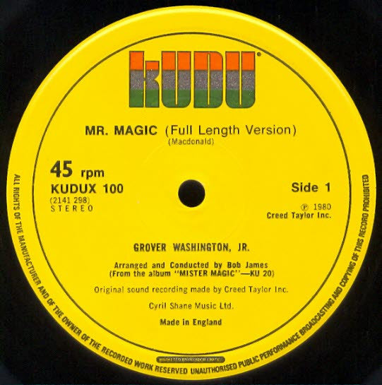 Grover Washington, Jr. : Mr. Magic / Sausalito (12")