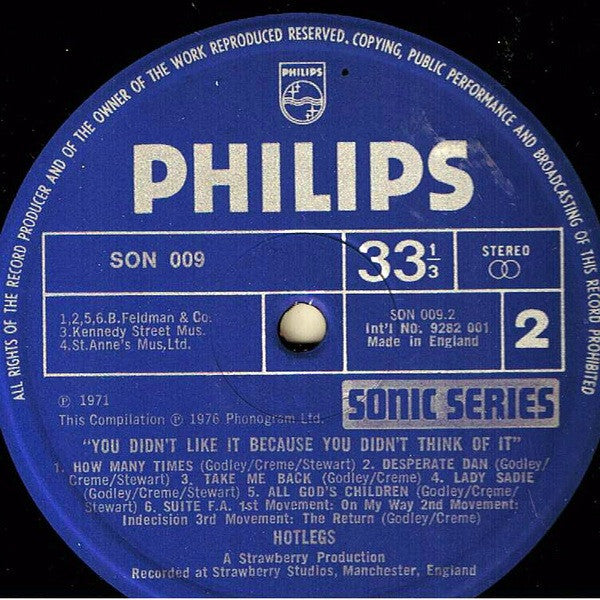 Hotlegs : You Didn't Like It Because You Didn't Think Of It (LP, Comp)