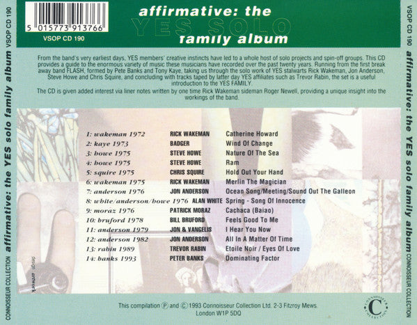 Various : Affirmative: The Yes Solo Family Album (CD, Comp)