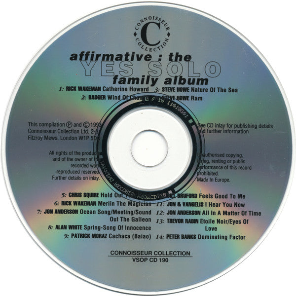Various : Affirmative: The Yes Solo Family Album (CD, Comp)