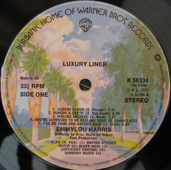 Emmylou Harris : Luxury Liner (LP, Album)