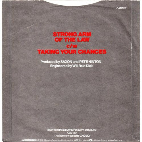 Saxon : Strong Arm Of The Law (7", Single, Sol)