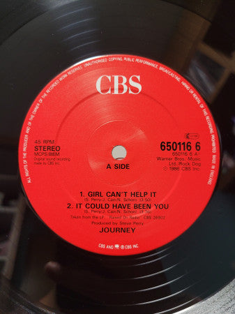 Journey : Girl Can't Help It (12", Single)