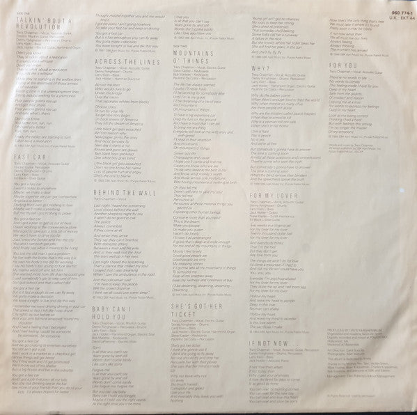 Tracy Chapman : Tracy Chapman (LP, Album, Club)