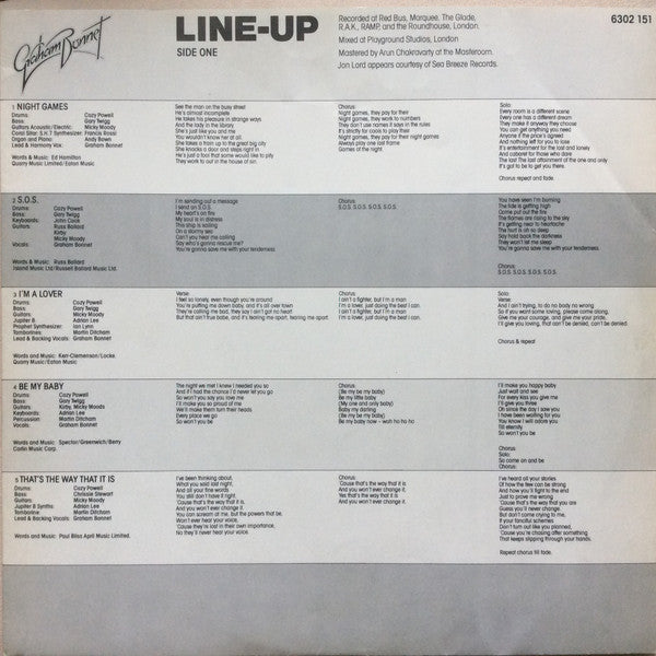 Graham Bonnet : Line-Up (LP, Album)