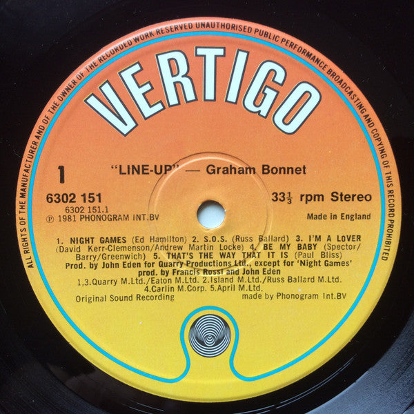 Graham Bonnet : Line-Up (LP, Album)