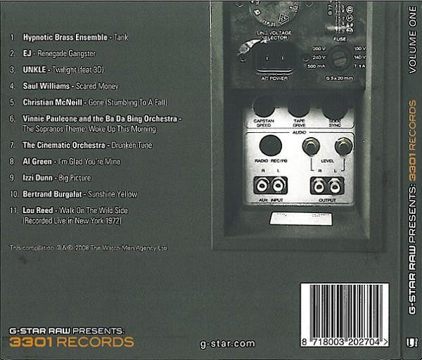 Various : G-Star Raw Presents: 3301 Records - Volume One (CD, Comp)