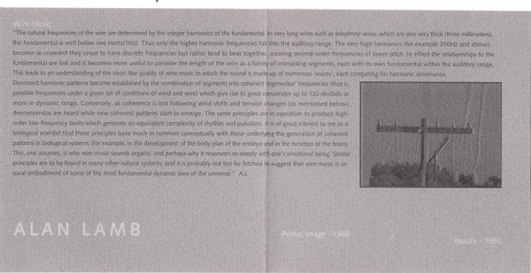Alan Lamb : Archival Recordings: Primal Image / Beauty (CD, Album)