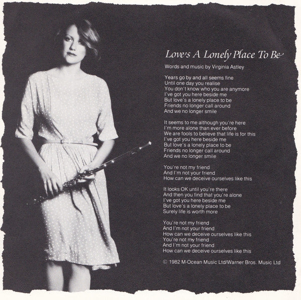 Virginia Astley : Love's A Lonely Place To Be (7", Single)