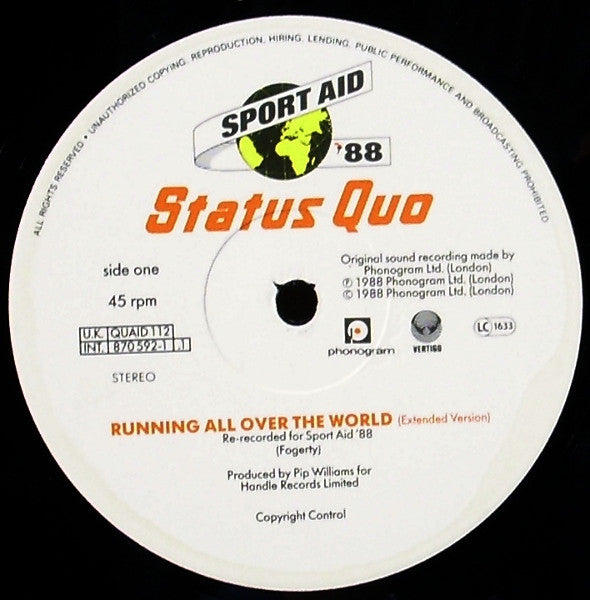 Status Quo : Running All Over The World (12", Single)