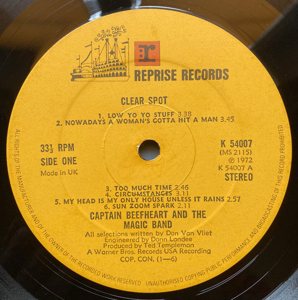 Captain Beefheart And The Magic Band : Clear Spot (LP, Album, Emb)