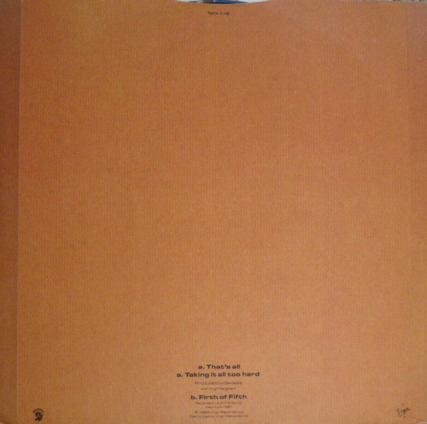 Genesis : That's All (12")