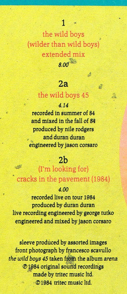 Duran Duran : The Wild Boys (12", Single, EMI)