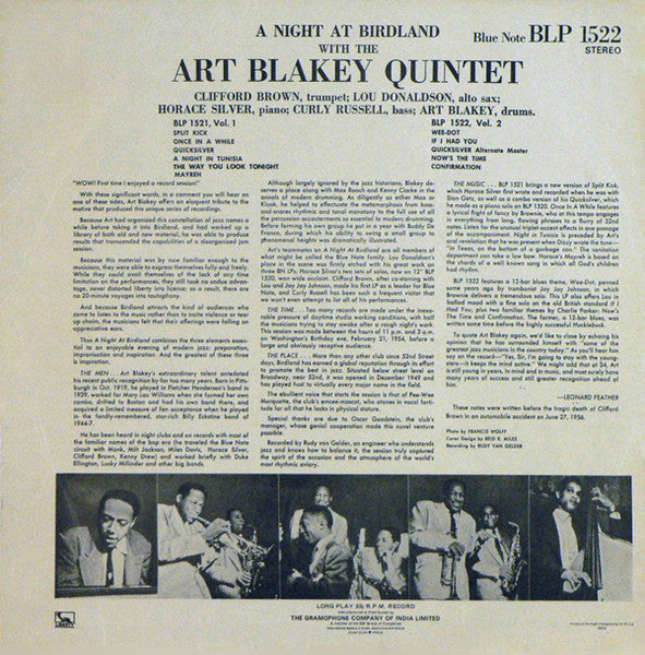 Art Blakey Quintet : A Night At Birdland Volume 2 (LP, Album, Mono, RE)