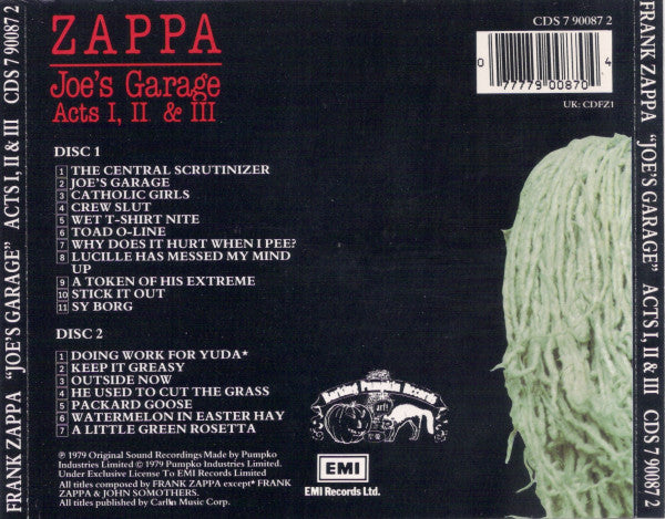 Zappa* : Joe's Garage Acts I, II & III (2xCD, Comp, RE, RM)