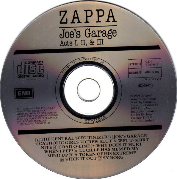 Zappa* : Joe's Garage Acts I, II & III (2xCD, Comp, RE, RM)