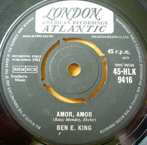 Ben E. King : Amor, Amor (7", Single)