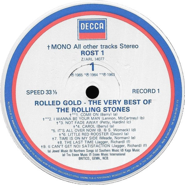 The Rolling Stones : Rolled Gold - The Very Best Of The Rolling Stones (2xLP, Comp, RE, sil)