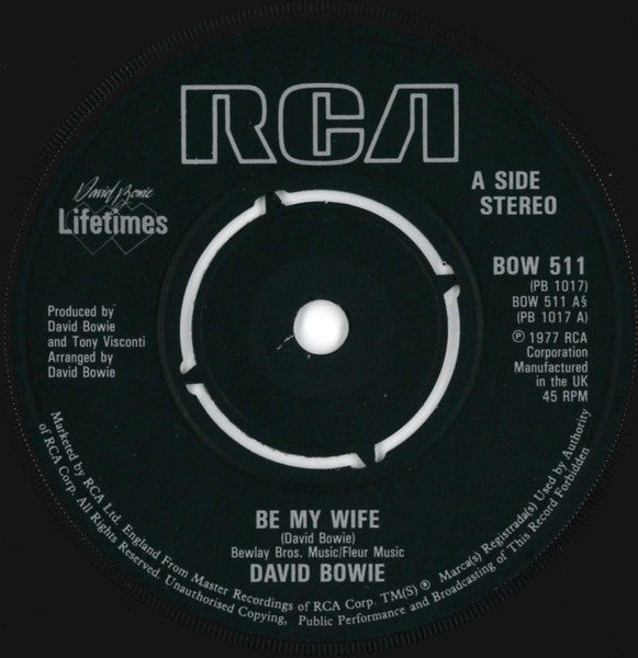 David Bowie : Be My Wife (7", Single, RE)
