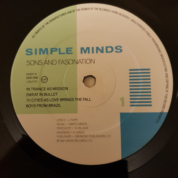 Simple Minds : Sons And Fascination (LP, Album)