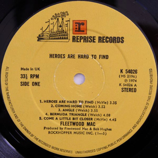Fleetwood Mac : Heroes Are Hard To Find (LP, Album, No )