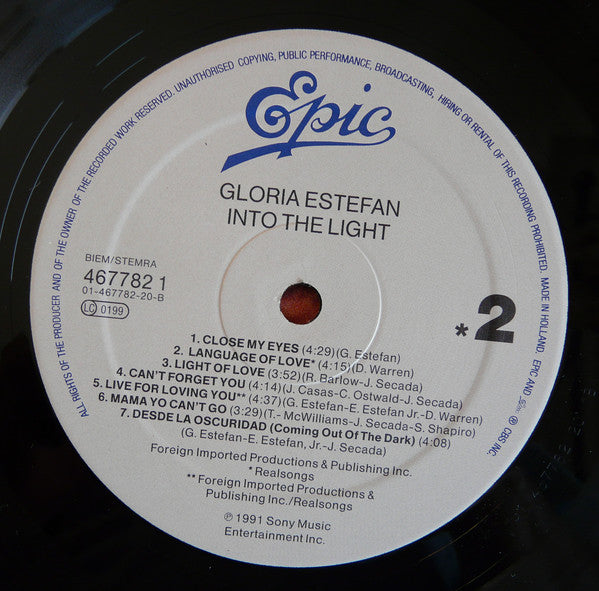Gloria Estefan : Into The Light (LP, Album)