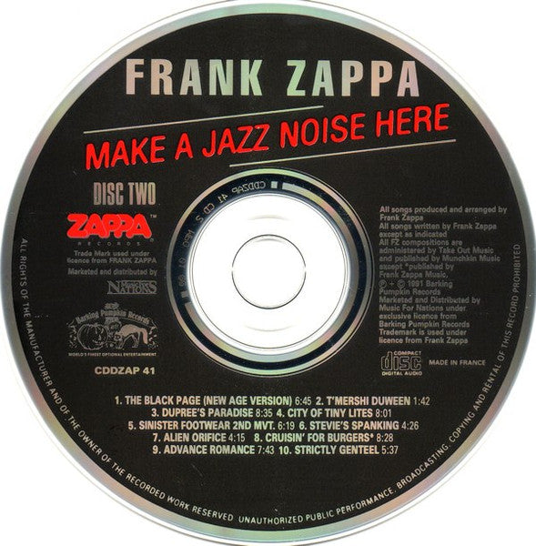 Frank Zappa : Make A Jazz Noise Here (2xCD, Album, Cen)