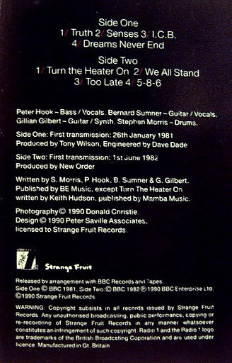 New Order : Peel Sessions (Cass, Comp)