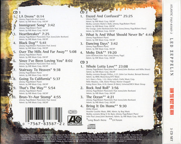 Led Zeppelin : How The West Was Won (3xCD, Album, Dig)
