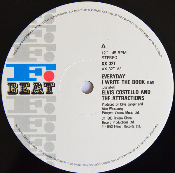 Elvis Costello And The Attractions* : Everyday I Write The Book (12", Single)