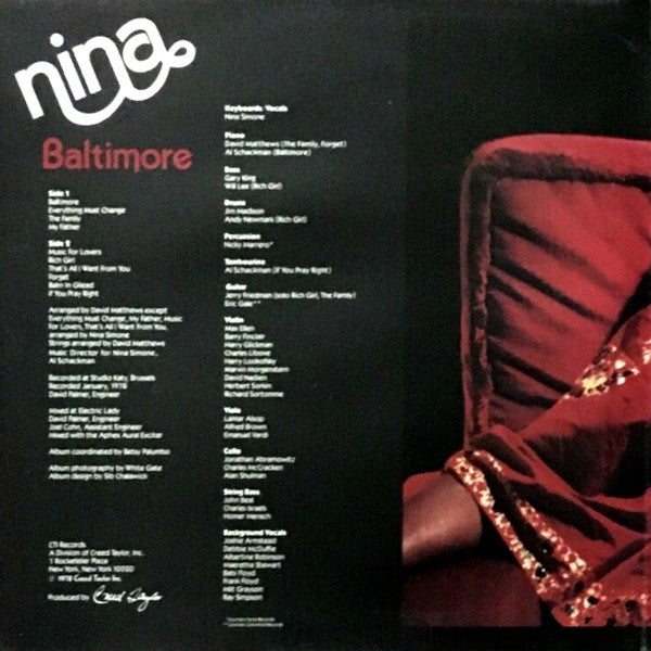 Nina Simone : Baltimore (LP, Album, Gat)